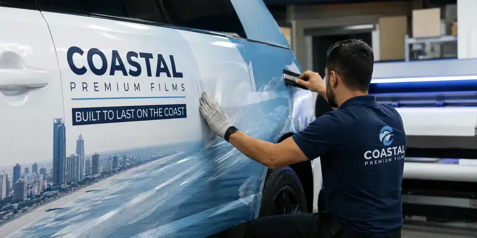 Van wrap installation using premium cast films